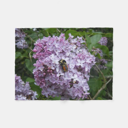 Hummeln und Lilac Tree Fleece Blanket (Vorderseite (Horizontal))