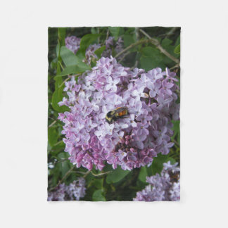 Hummeln und Lilac Tree Fleece Blanket