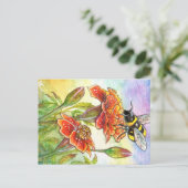Hummeln und Marigold Postkarte (Stehend Vorderseite)