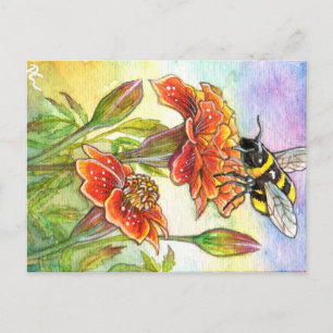 Hummeln und Marigold Postkarte