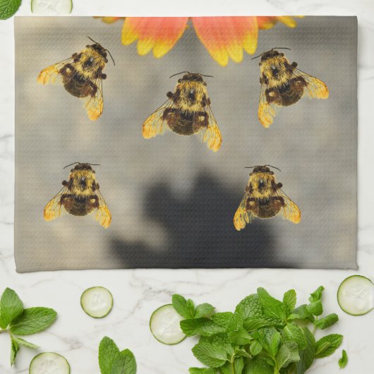 Hummeln und Orange Gaillardia Sonnenblume Geschirrtuch (Gefaltet)