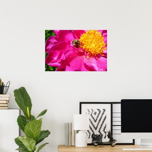 Hummeln und Peony Poster (Heimbüro)