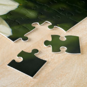 Hummeln und weißes Dahlia-Foto Puzzle (Seite)