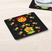 Hummeln-Untersetzer Rechteckiger Pappuntersetzer (angewinkelt)