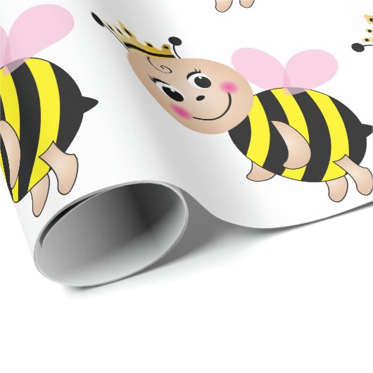 Hummeln wackelt Papier pink Geschenkpapier (Rolleneckpunkt)