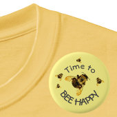 Hummeln Zeit, glücklich gelb zu sein Button