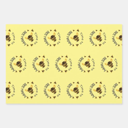 Hummeln Zeit, glücklich gelb zu sein Geschenkpapier Set (Vorderseite 2)