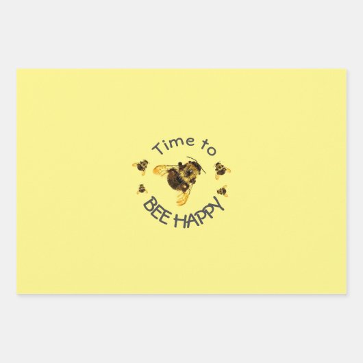 Hummeln Zeit, glücklich gelb zu sein Geschenkpapier Set (Vorderseite)