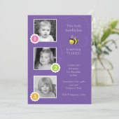 Hummeln zum Geburtstag Einladung (Stehend Vorderseite)