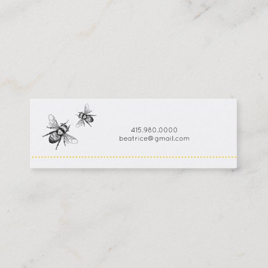 Hummelprofil Mini Visitenkarte (Rückseite)