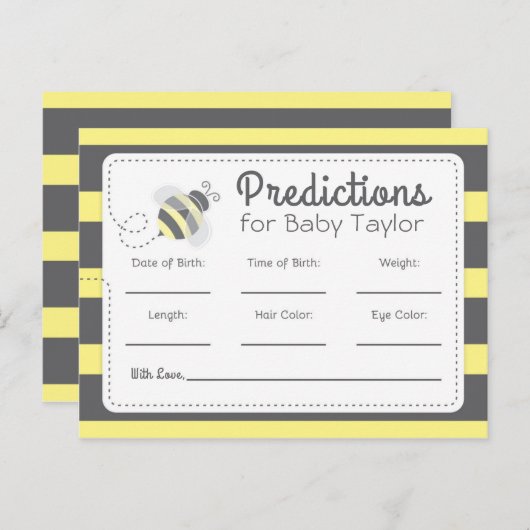 Hummelsäulendusche Vorhersagen gelb und schwarz Einladungspostkarte (Vorne/Hinten)