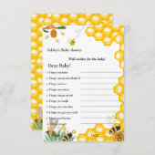 Hummelthemen wünschen sich für das Baby-Duschspiel Einladung (Vorne/Hinten)