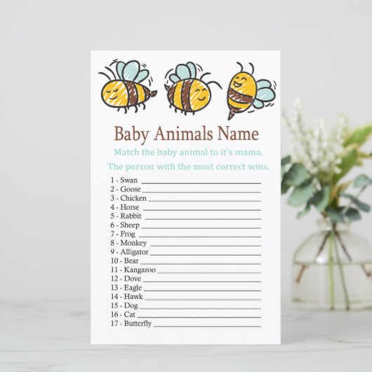 Hummeltiere Kleintiere Name Game (Stehend Vorderseite)