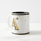 Hummelwabenkraut Mit Monogramm Zweifarbige Tasse (Vorderseite Links)