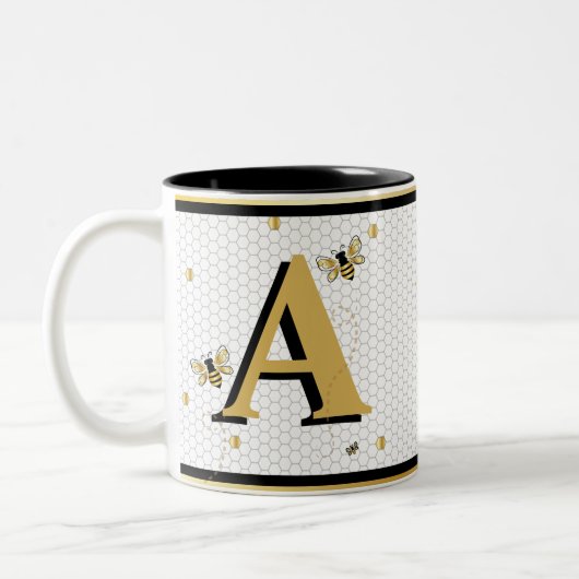 Hummelwabenkraut Mit Monogramm Zweifarbige Tasse (Links)