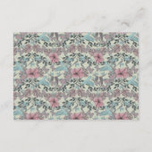 Hummender Vogel und Hibiskus - Hochzeitszittel Begleitkarte (Rückseite)