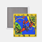Hummer, Abstrakte Krebse, Matisse Magnet (Vorderseite/Rückseite)