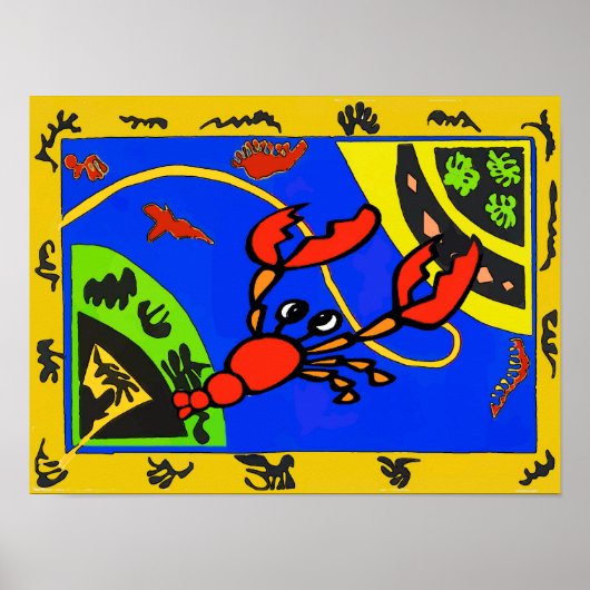 Hummer, Abstrakte Krebse, Matisse Poster (Vorne)