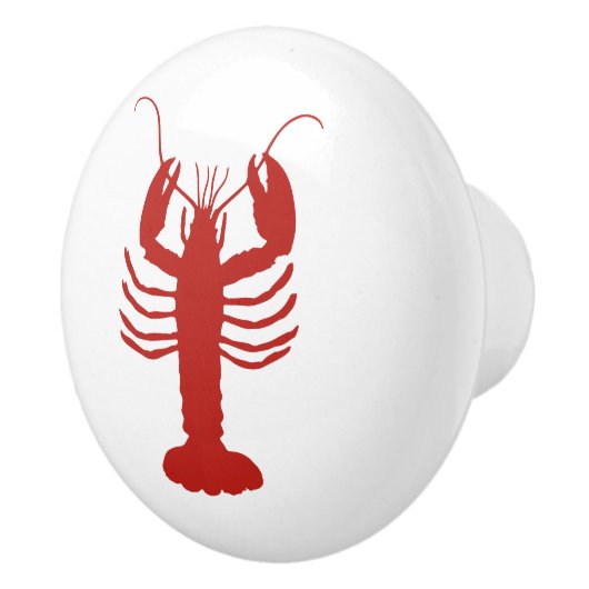 Hummer an der Küste rot und weiß Keramikknauf (Rechts)