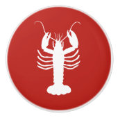 Hummer an der Küste rot und weiß Keramikknauf (Vorderseite)