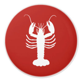 Hummer an der Küste rot und weiß Keramikknauf