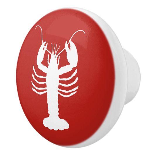 Hummer an der Küste rot und weiß Keramikknauf (Rechts)