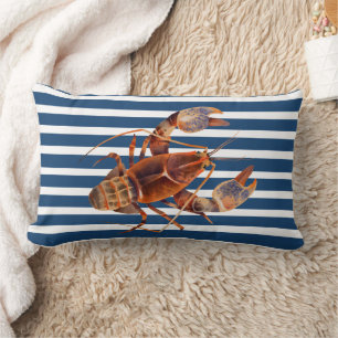 Hummer Aquarell Marine Crustaceancore Lendenkissen