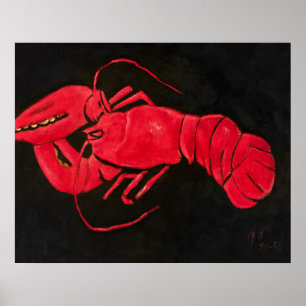 Hummer auf schwarzem Hintergrund, berühmtes Gemäld Poster