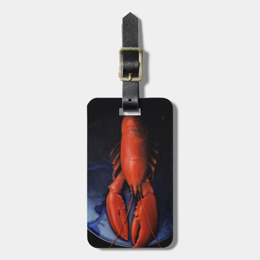 Hummer auf Tiffany-Platte Gepäckanhänger (Vorderseite vertikal)