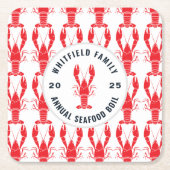 Hummer Bake Muster Seafood Booking Rechteckiger Pappuntersetzer (Vorderseite)