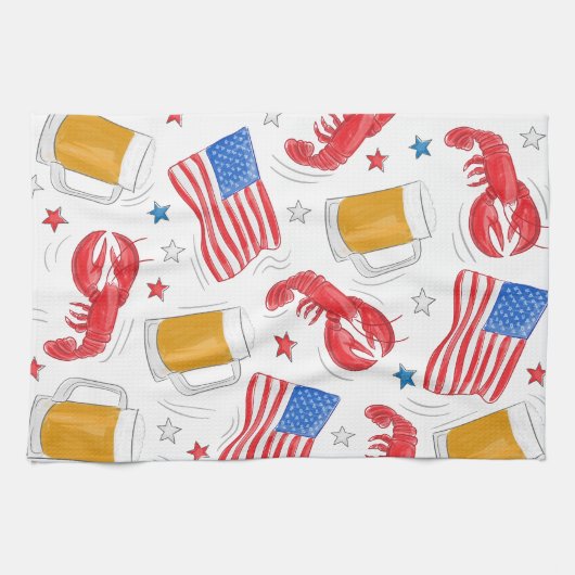 Hummer-Bierfahne Geschirrtuch (Horizontal)