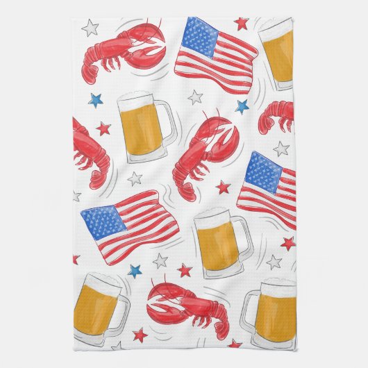 Hummer-Bierfahne Geschirrtuch (Vertikal)