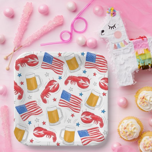 Hummer-Bierfahne Pappteller (Party)