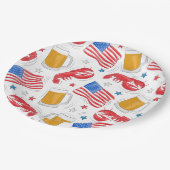 Hummer-Bierfahne Pappteller (Schrägansicht)