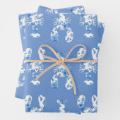 Hummer Blau und Weiß Umhüllungsblätter Geschenkpapier Set (Beispiel)