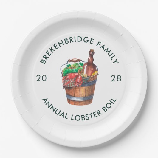 Hummer-Boil Jährlicher Sommer Fisch Pappteller (Vorderseite)