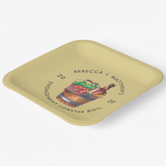 Hummer Boil Verlobung Meeresfrüchte Party Pappteller (Gewinkelt)