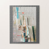 Hummer-Boote im Bass-Hafen, Berg-einsame Insel Puzzle (Vertikal)