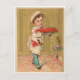 Hummer-Chef Vintage-Lebensmittelwerbung Kunst Postkarte