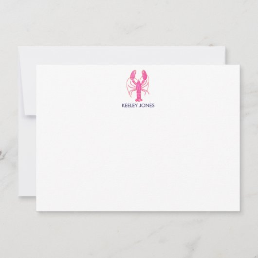 Hummer Coastal Chic Personalisiert Flat Note Card Mitteilungskarte (Vorderseite)