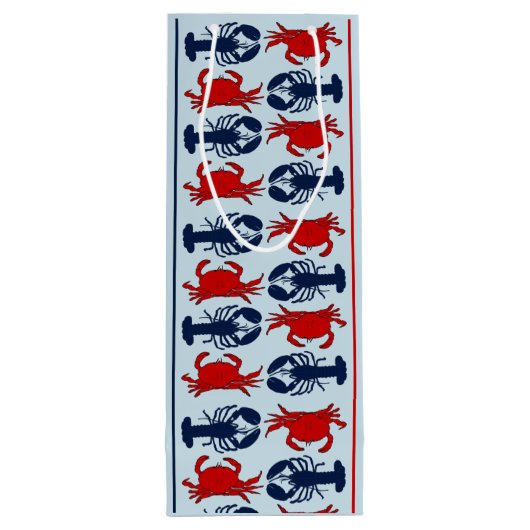 Hummer Crab Masculine Custom Occasion Geschenkbeut Geschenktüte Für Weinflaschen (Rückseite)