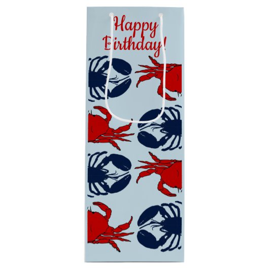 Hummer Crab Masculine Custom Occasion Geschenkbeut Geschenktüte Für Weinflaschen (Vorderseite)