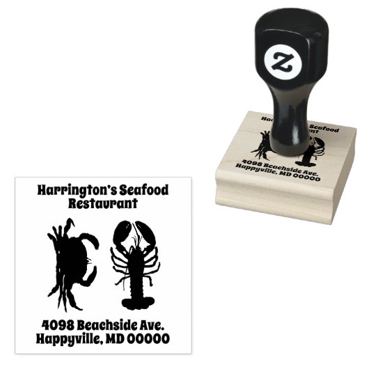 Hummer Crab Seafood Company Name Anschrift Gummistempel (Stempel)