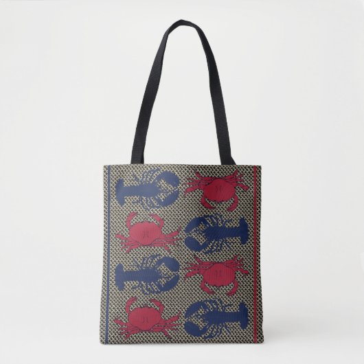 Hummer Crabs Sea Life Pattern auf Mesh Tasche (Vorderseite)