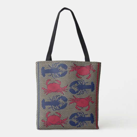 Hummer Crabs Sea Life Pattern auf Mesh Tasche (Rückseite)