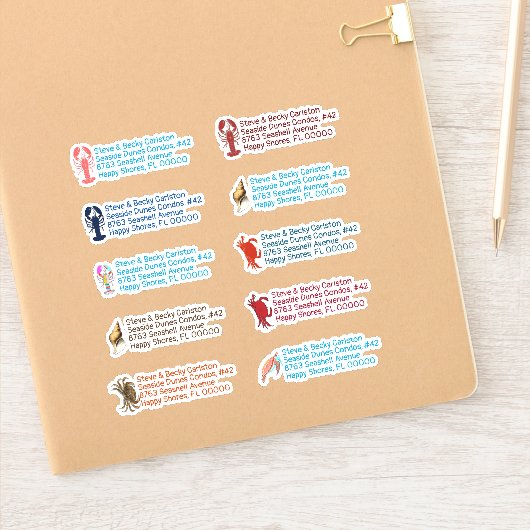 Hummer Crabs Sea Life Rücksendeadresse Stickers Aufkleber (Notizbuch)