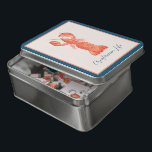 Hummer Crawfish Crustacean Puzzle<br><div class="desc">Modern trendiger Hummer Kräuterfisch Krustentische Wasserfarbenpuzzle handgemalt</div>