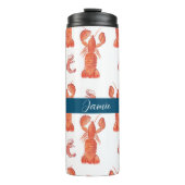 Hummer Crawfish Crustacis Mit Monogramm Thermosbecher (Vorderseite)