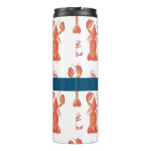 Hummer Crawfish Crustacis Mit Monogramm Thermosbecher (Rückseite)