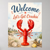 Hummer Crawfish-Kochparty Willkommen Poster (Vorne)